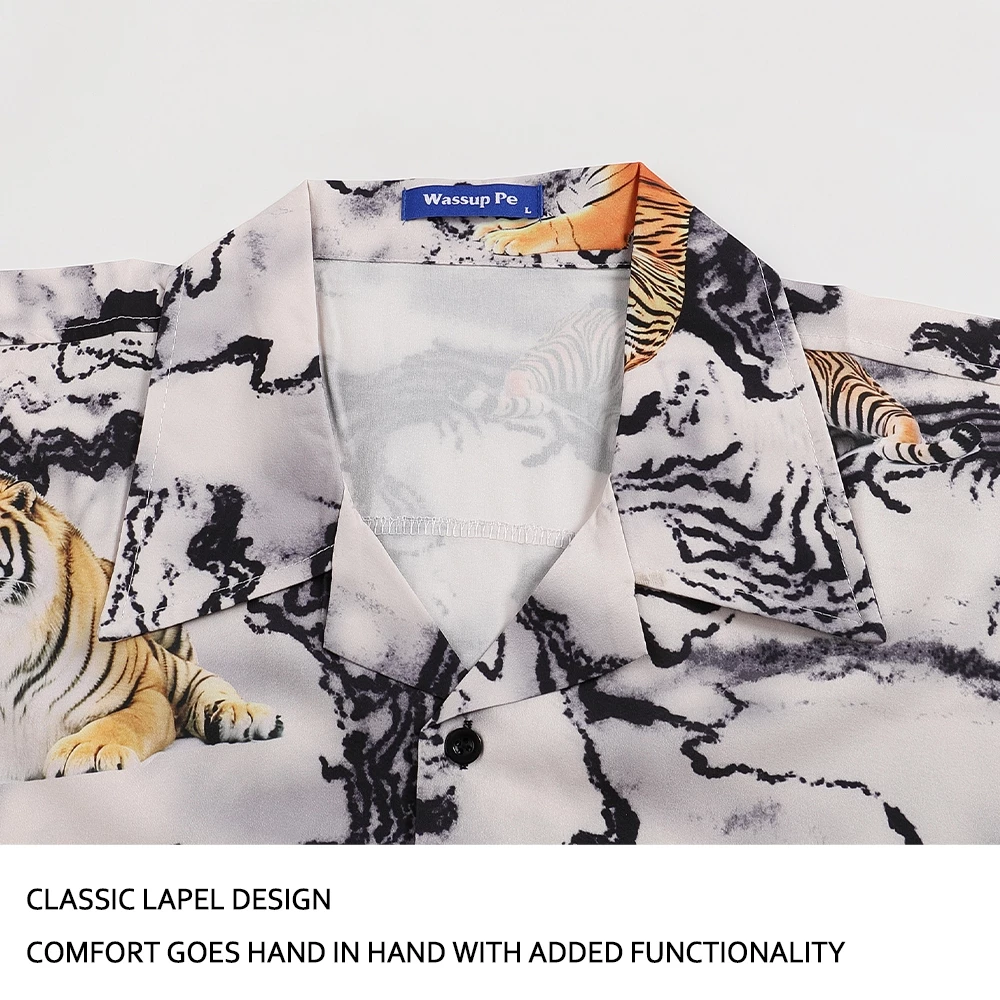 HBUH Hawaii Shirt เชิ้ตลายดอกไม้แขนสั้น ทรงหลวม สไตล์ฮาวาย thumbnail 4