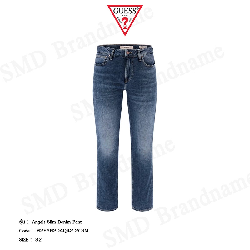 GUESS กางเกงยีนส์ขายาว รุ่น Angels slim denim pant Code: M2YAN2D4Q42 2CRM