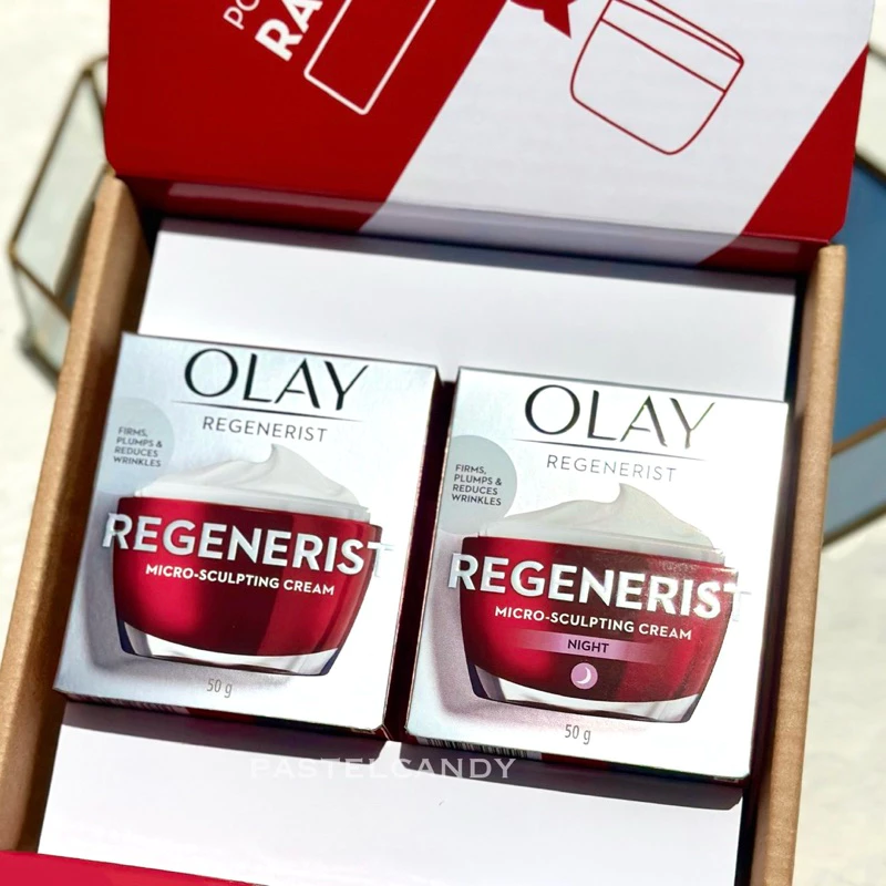 SALE🔥แท้💯% [คู่] OLAY Regenerist Micro Sculpting Day Cream + Night Cream ครีมลดเลือนริ้วรอย สกินแคร์ niacinamide