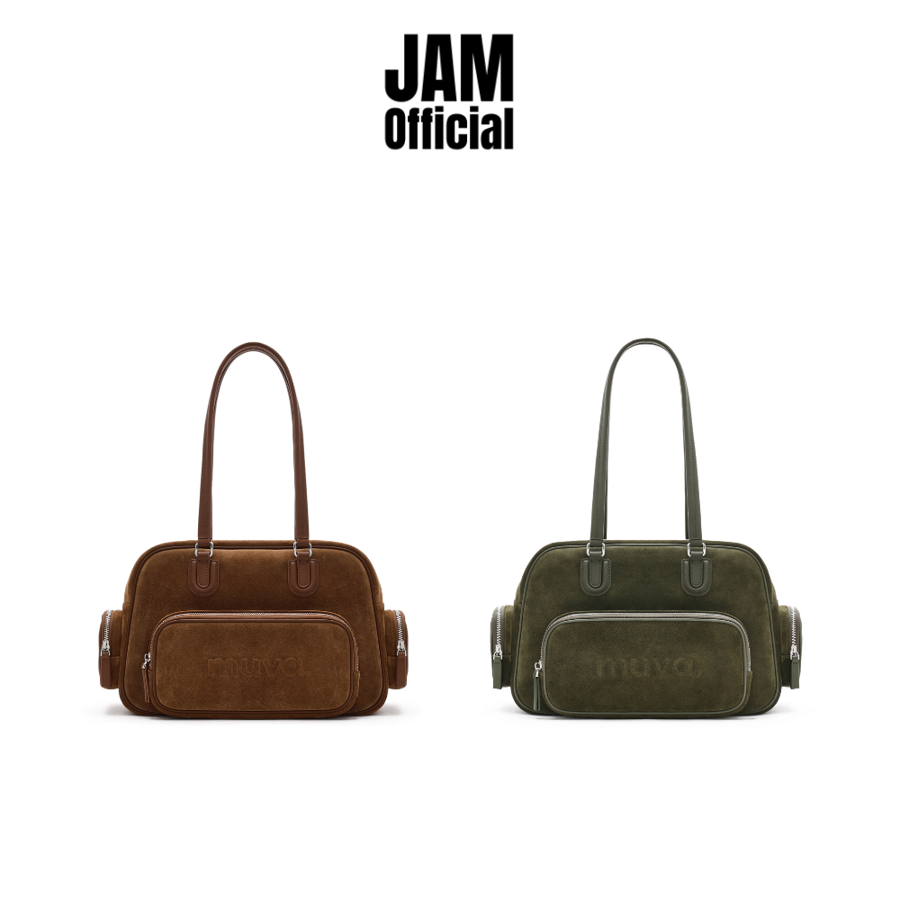 JAM | MUVA - Boxy Suede - กระเป๋าสะพายข้าง หนังกลับ ทรงกล่อง