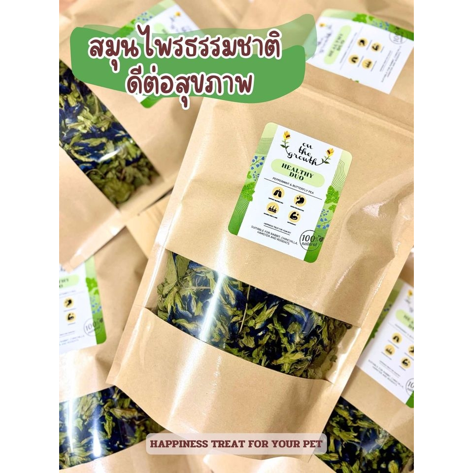 On the growth - Healthy Duo(เปปเปอร์ มิ้นต์+อัญชัญ) สำหรับสัตว์ฟันแทะ