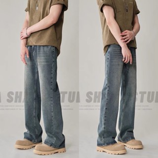 กางเกงยีนส์ทรงกระบอก สีสนิมมิดไนท์ ทรงสวยผ้าดี ป้ายVintage