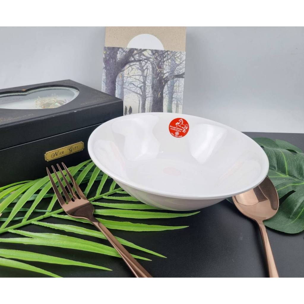 ชามมลามีน สีขาวครีม ชุด6ใบ - รูปที่ 5