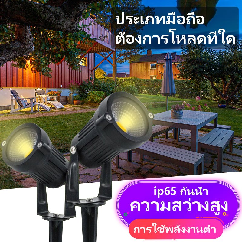 COB โคมไฟสปอตไลท์ LED กันน้ํา สําหรับตกแต่งสวน สนามหญ้า กลางแจ้ง ไฟส่องต้นไม้ ส่องสวนหย่อม_ส่องสนามหญ้า