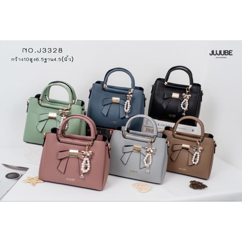 A006  พร้อมส่งในไทยJUJUBEกระเป๋าสะพายไหล่  หนังโพลีเอสเตอร์ ผ้าฝ้าย จุของได้เยอะ มีช่องเปิด