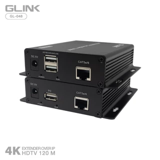 Glink GL-048 HDMI Extender Over IP 120M 4K KVM Function อุปกรณ์ขยายสัญญาณ ใช้งานกับ Ethernet Swtiching Hub ได้