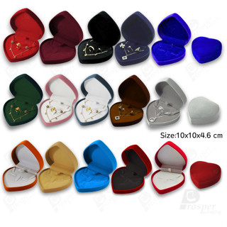 รวมกล่องกำมะหยี่ทรงหัวใจสำหรับใส่ชุดเครื่องประดับ แหวน ต่างห…