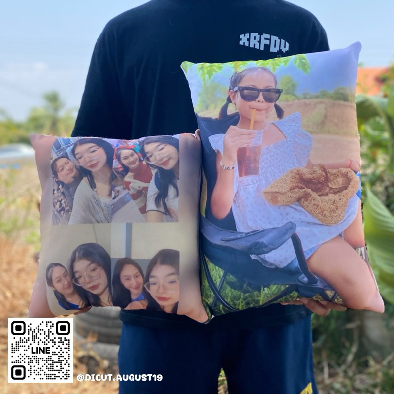 หมอนสกรีนรูปภาพ หมอนอิง หมอนสี่เหลี่ยม ของขวัญราคาถูก