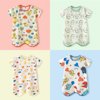 ชุดนอนจั๊มสูทรอมเปอร์แขนสั้น ผ้าเรยอน แบบบาง เหมาะสำหรับฤดูร…