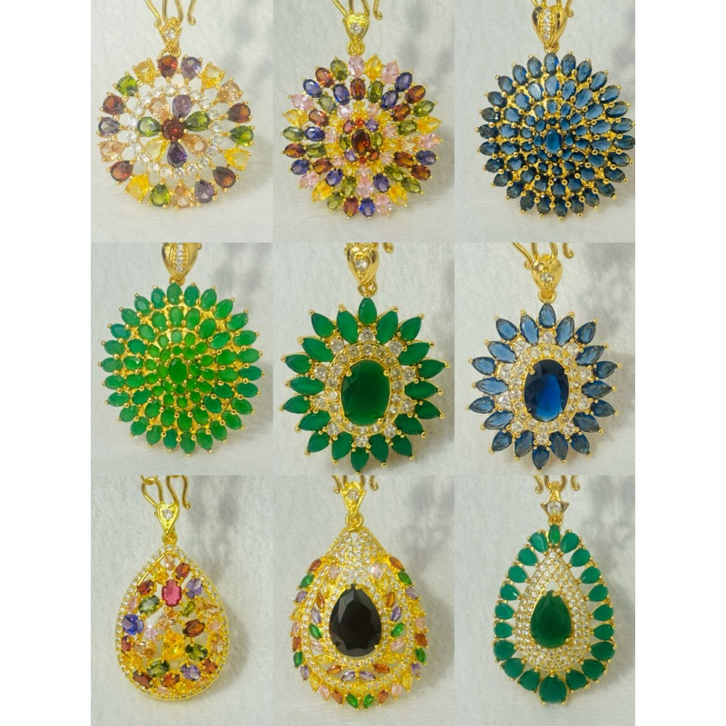 จี้พลอยนพเก้า จี้เพรชแฟชั้น จี้ใส่สร้อย จี้สวยๆ งานฝังเพชร ใส่ติดตัว