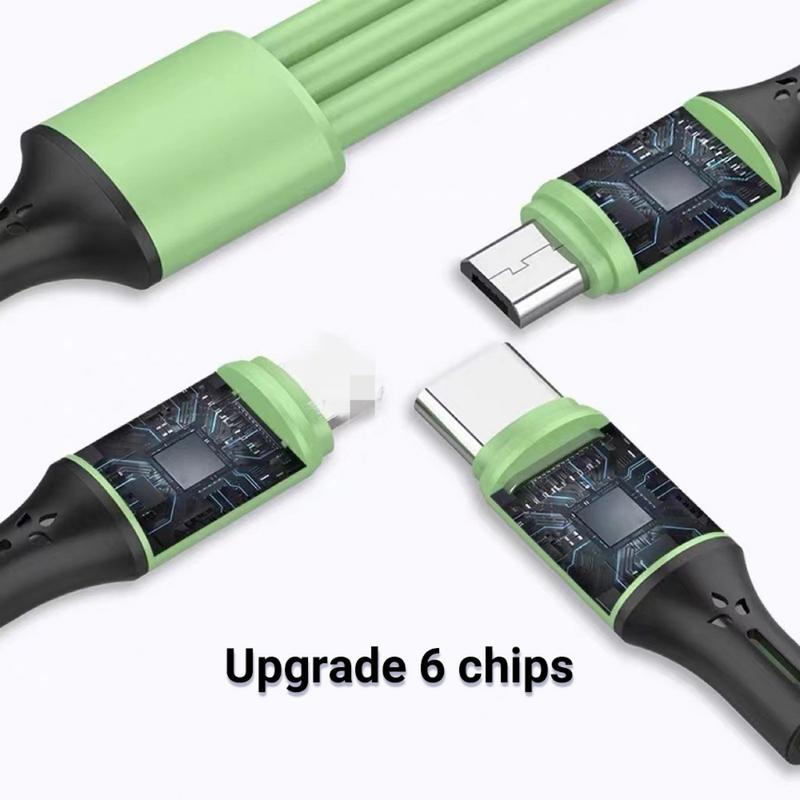 สายสายชาร์จของเหลวอเนกประสงค์3อิน1สำหรับการชาร์จอย่างเร็วด่วน iPhone Android Huawei Type C Micro 5P - รูปที่ 3