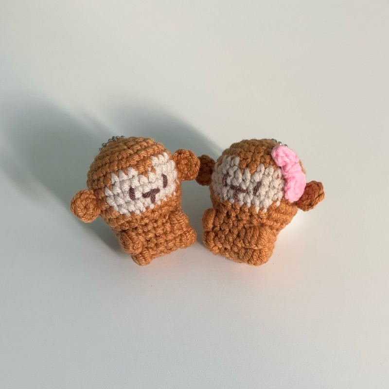 🐵COUPLE MONKEY KEYCHAIN พวงกุญแจลิงไหมพรม