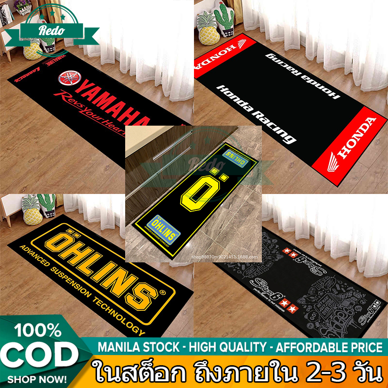 พรมปูพื้น กันลื่น สําหรับรถจักรยานยนต์ 50x160 ซม/60x200 ซม Kawasakiยามาฮ่า ของตกแต่งพื้นป้องกันการเสื่อกันลื่น