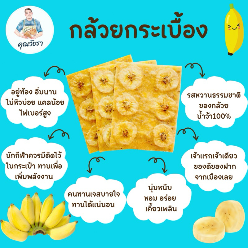 กล้วยกระเบื้อง 120 กรัม , กล้วยชอท 120 กรัม