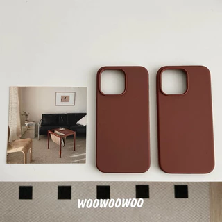 Supercase | I7P-i17promax เคสซิลิโคน บุกำมะหยี่ Silicone Case i7plus ixr i11 i11promax i12 i12promax i13 i13pro สีน้ำตาล