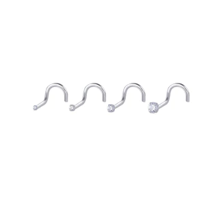 จิวจมูกเงินแท้ สำหรับผิวแพ้ง่าย CZ Tiny CZ diamond Nose Stud (ราคาต่อชิ้น) Piercingroom by Jay
