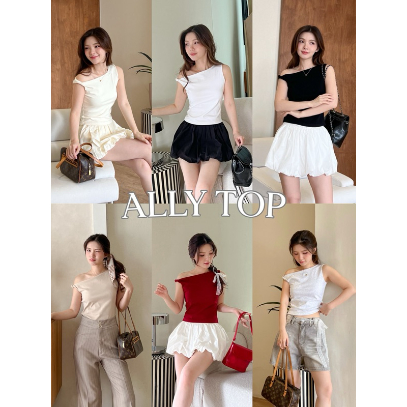 (เหลือ 273.- เก็บโค้ด “ร้านโค้ดคุ้ม 30%” ) SHOP.POPO-Ally top เสื้อแขนกุดไหล่บิดหนึ่งข้าง