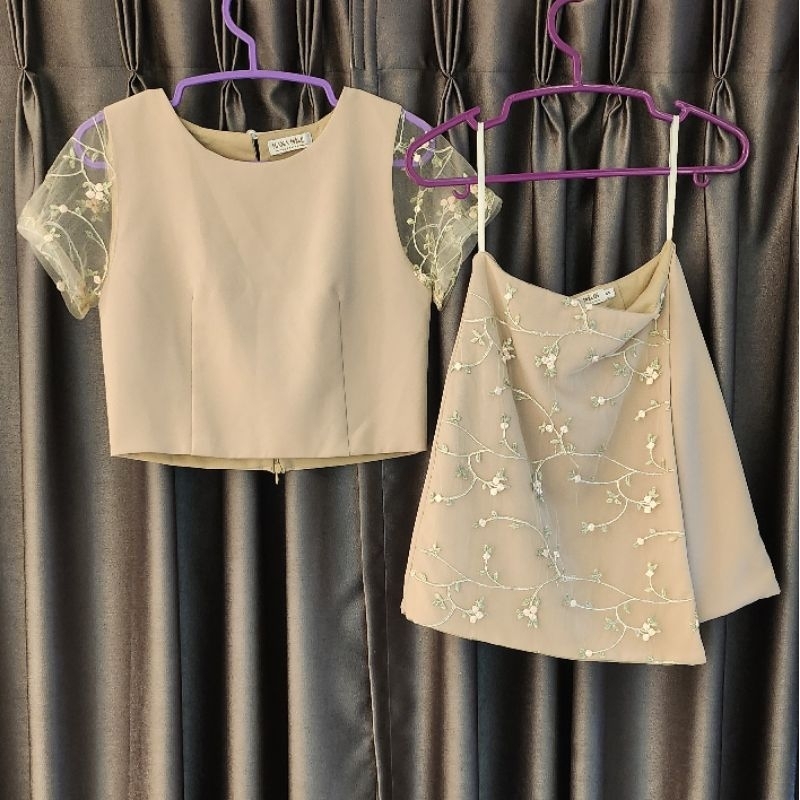 ชุดเซต​ เสื้อ​+กระโปรง​ ยี่ห้อ​ Hana​ Milin​ ไซส์​ S​ มือ​ 2​ สภาพดีมาก