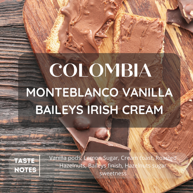 สารเมล็ดกาแฟ Colombia Monteblanco Vanilla Cream RUM Barrel aged Process