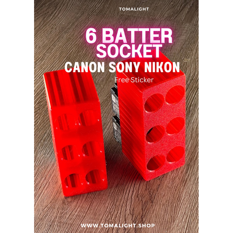 [ สต๊อกไทย ] ReD Battery Pack เก็บแบตเตอรี่ canon,Nikon,Sony ได้ 4-6 ก้อน