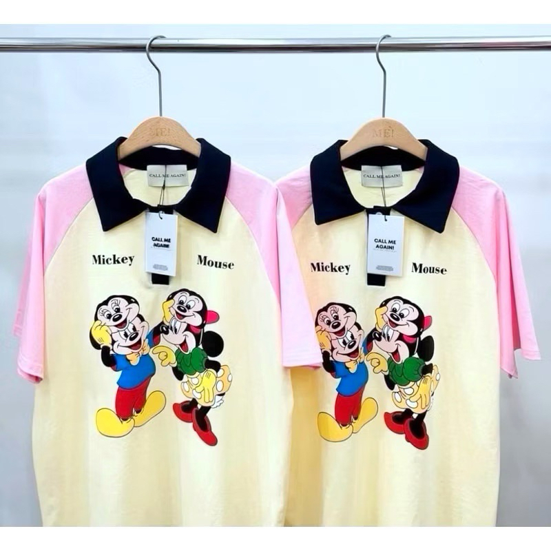เสื้อคอโปโล มิกกี้ (คอปกสีกรม)Oversize (CMA)