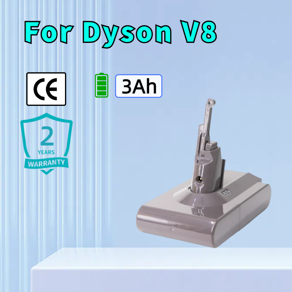 Dyson V8 DysonV8 SV10 แบตเตอรี่แบตเตอรี่เครื่องดูดฝุ่น SV10K SV10E SV25 HH15 3000mAh 21.6V