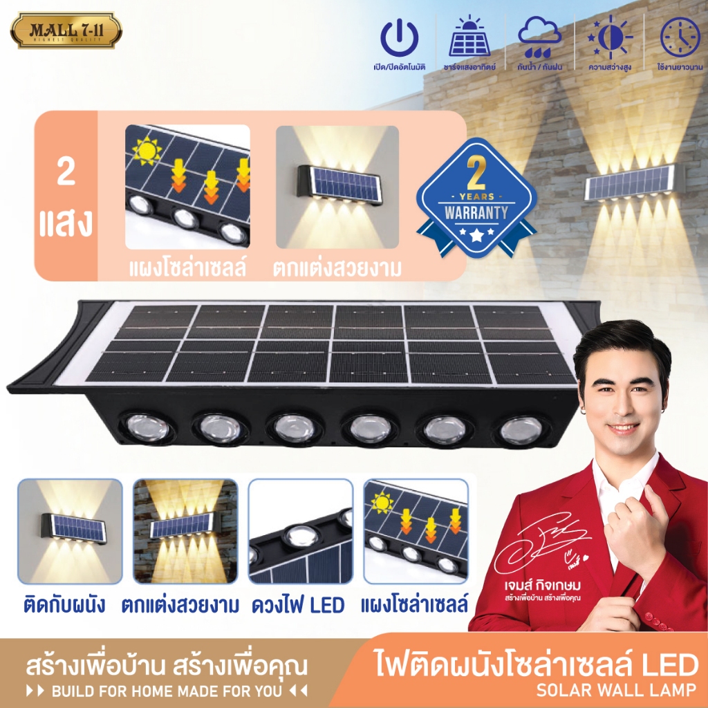 PAE-552 ไฟ ไฟLED ไฟโซล่าเซลล์ ไฟติดผนัง หลอดไฟLED ใช้พลังงานแสงอาทิตย์