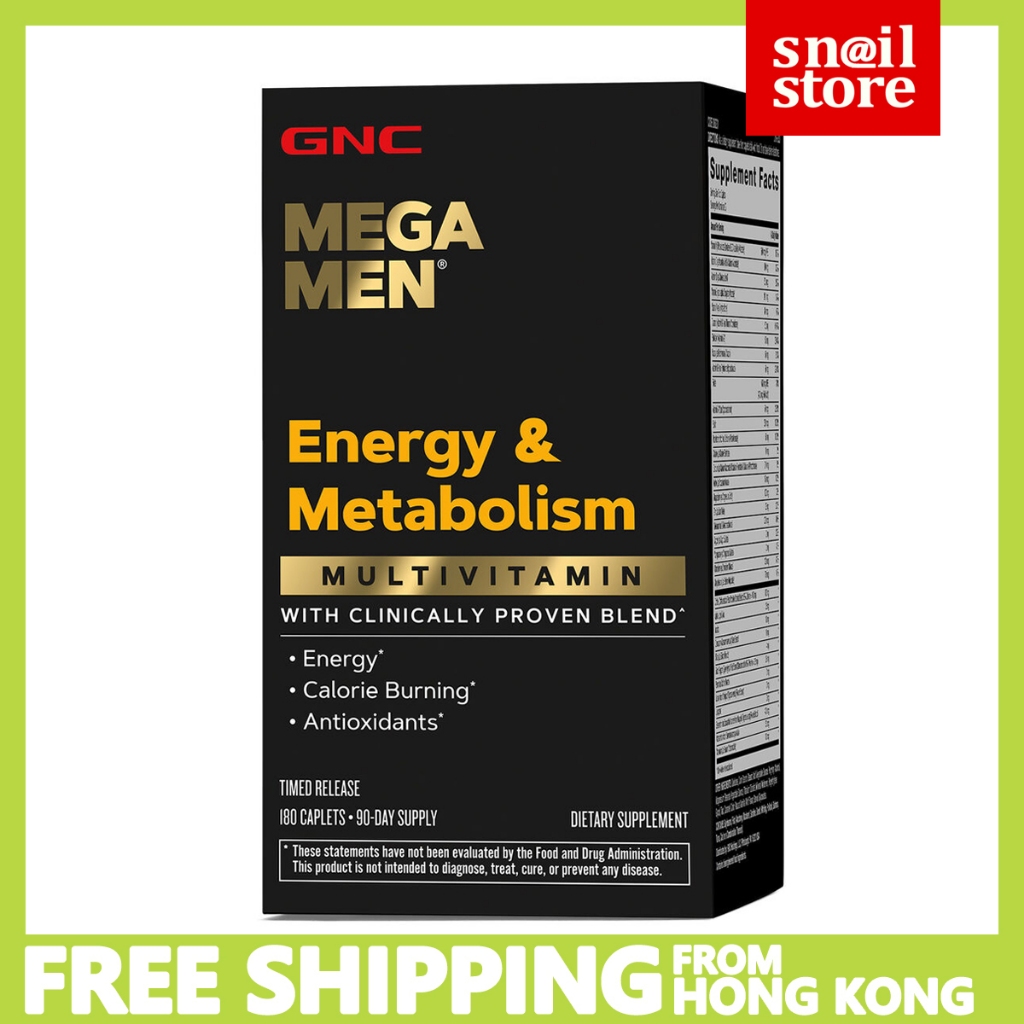 GNC Mega Men Energy & Metabolism - 180 Caplets (90 Servings) วิตามินเพิ่มพลังงานสำหรับผู้ชาย (วิตามิ