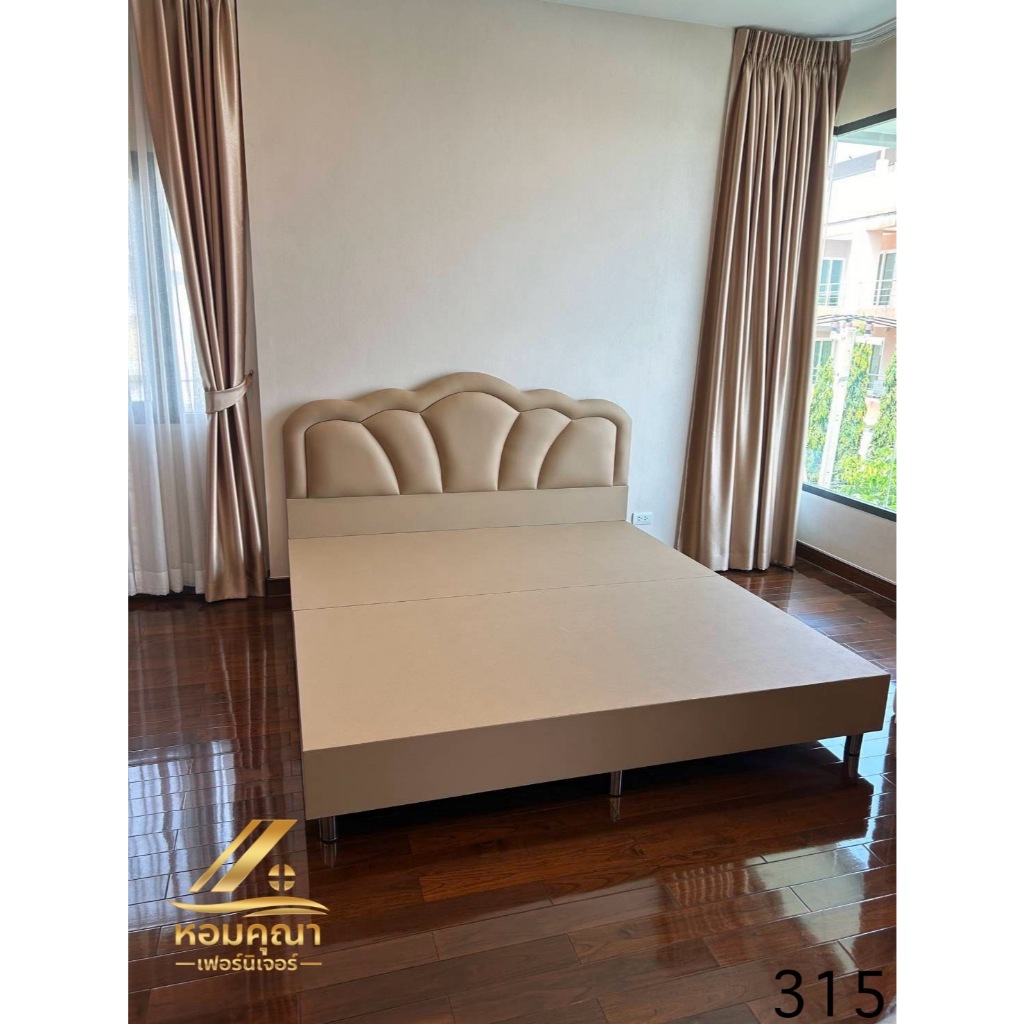 เตียงนอน หุ้มหนังPVC ฐานเตียงไม้เต็ม 3ฟุต 3.5ฟุต 4ฟุต 5ฟุต 6ฟุต - รูปที่ 4