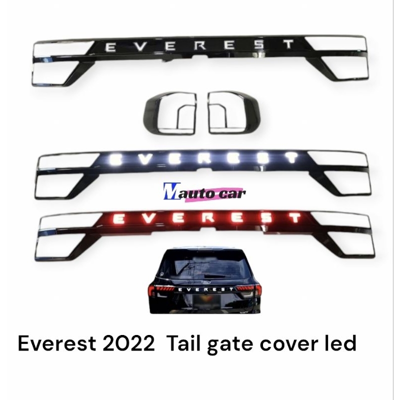 คิ้วกระโปรงท้ายมีไฟ Everest 2022 2023 2024 ไฟหรี่ ไฟเบรค สึดำเงา