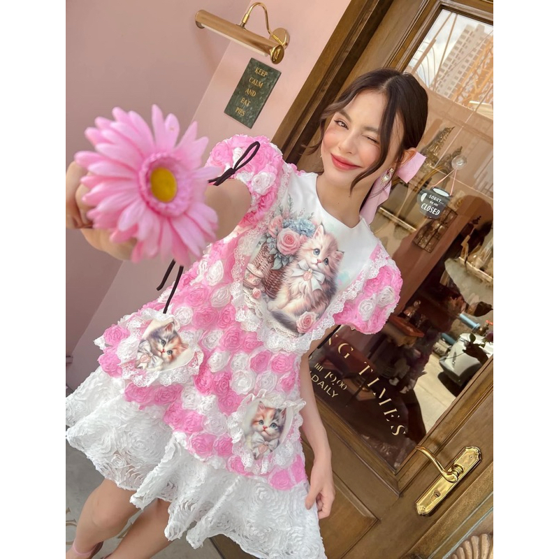 BLT BRAND MINI  DRESS 💗💗 XL /  XXL 💗💗 น้องแมว 3D น่ารักมาก