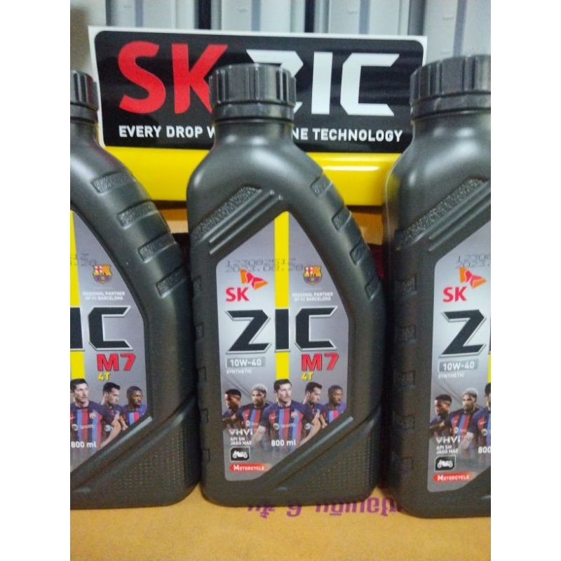 น้ำมันเครื่องมอเตอร์ไซค์ สังเคราะห์ Zic m7 10w40 ขนาด 0.8 ลิตร