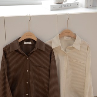 avo meji striped shirt new shirt!  เสื้อเชิ้ต oversize ลายทา…
