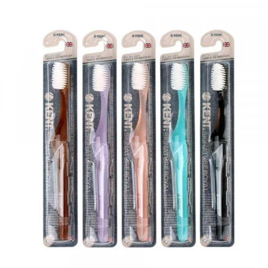 ✨1 แถม 1 Kent Toothbrush Signature Royal / เคนท์ แปรงสีฟัน ซิกเนเจอร์ รอยัล (คละสี) ด้ามแปรงดีไซน์พิเศษ ทรงปีกนก