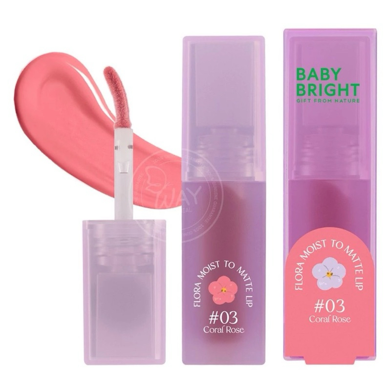 Baby Bright Flora Moist To Matte Lip เบบี้ไบรท์ ฟลอร่า มอยส์ ทู แมทท์ ลิป ขนาด 3g