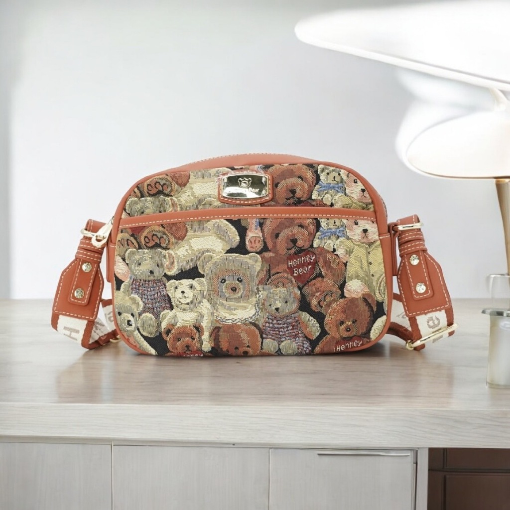 Henneybear-H1194 รุ่น Rainy bag ลาย Teddy bear กระเป๋าสะพายข้าง กระเป๋าถือ ใส่ของจุใจ กระเป๋า COD
