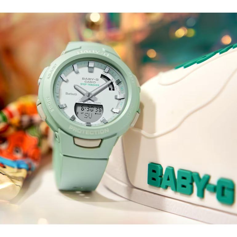 BSA-B100 Baby-G G-SQUAD นาฬิกาข้อมือผู้หญิงสายเรซิน Bluetooth® =นับก้าว +แคลอรี่เผาผลาญ