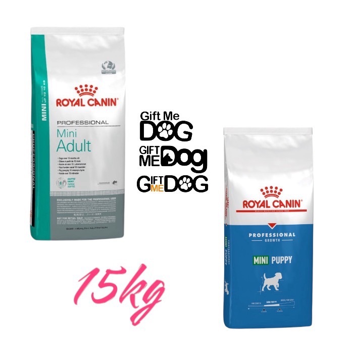 15kgRoyal Canin Mini Puppy&Adult โรยัลคานิน อาหารเม็ดสุนัขโตและลูกสุนัข พันธุ์เล็ก ขนาด15kg