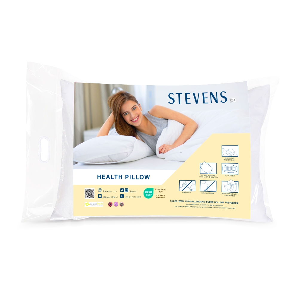 STEVENS หมอนหนุนสุขภาพ 19x29 นิ้ว HEALTH ANTIBACTERIA PILLOW