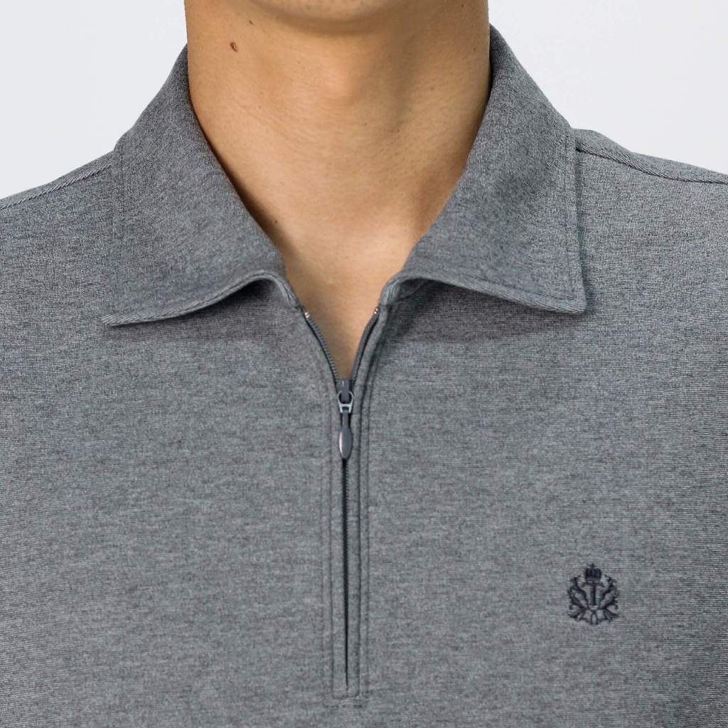 TAKEO KIKUCHI เสื้อโปโล STRETCH PUNCH FABRIC ZIPPER POLO SHIRT — صورة 4