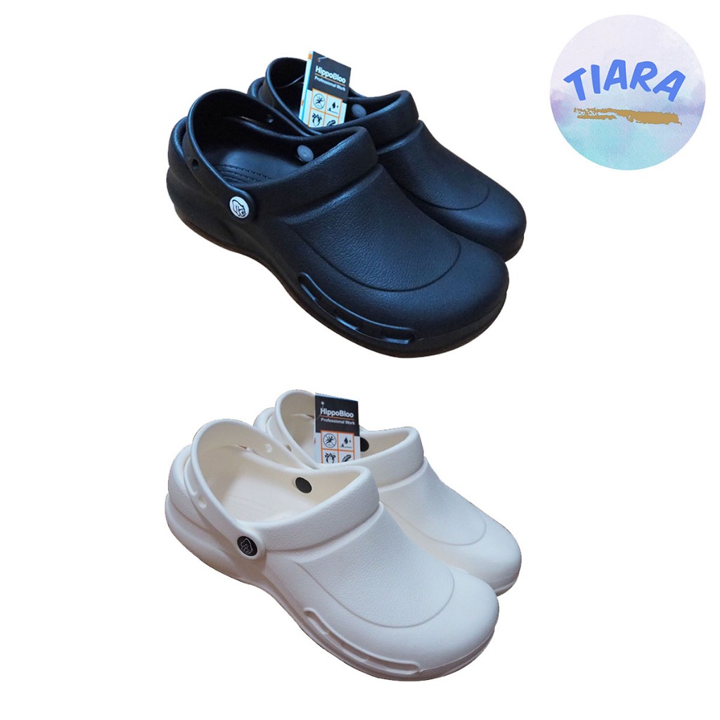 🏖รองเท้า Hippo Bloo Cloggs รองเท้าฮิปโปหัวโต สีขาว/ดำ ใส่สบาย รุ่นฮิต ราคาถูก