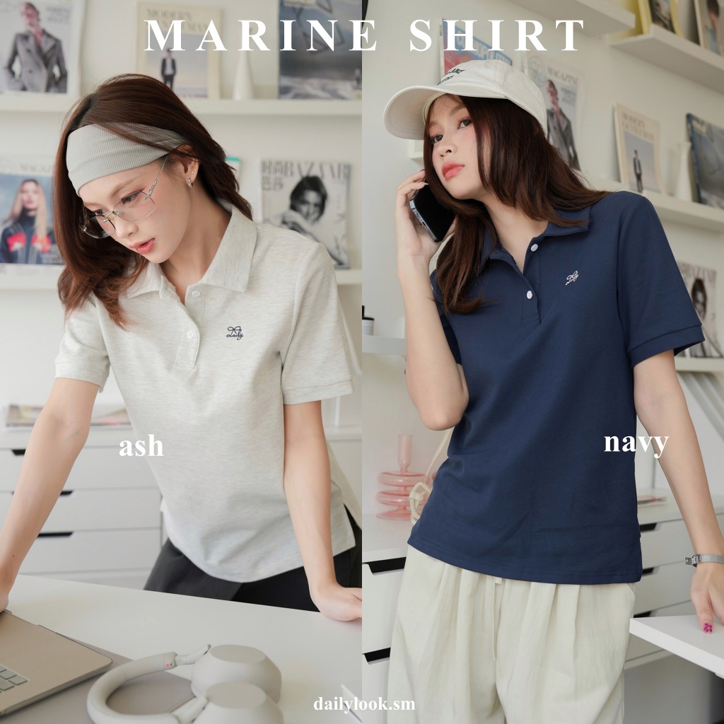 DAILYLOOK.SM --- Marine shirt เสื้อโปโลแขนสั้นเข้า 2 สีเลยค่า