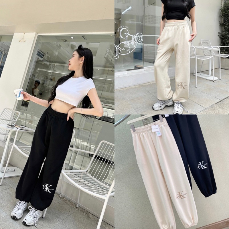 Cal Basic x sporty sweatpants กางเกงวอร์มขายาว จั้มปลายขา ทรงสวยมากกก ผ้าเนื้อหนานุ่ม