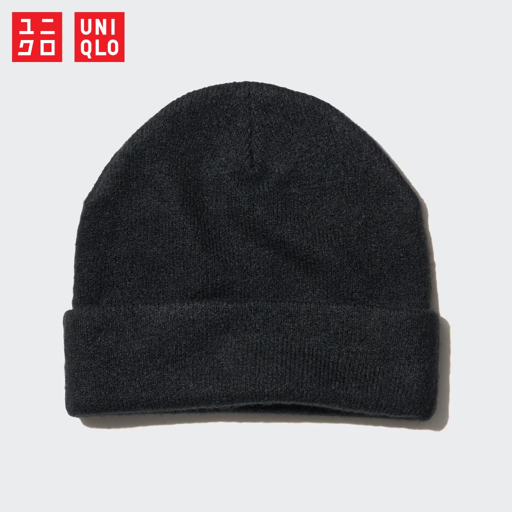 หมวกบีนนี่ Uniqlo HEATTECH - Souffle Yarn 09 Black