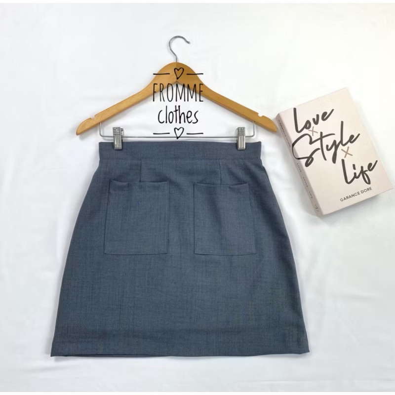 กระโปรงทำงาน Fromme_Clothes size m สีเทา