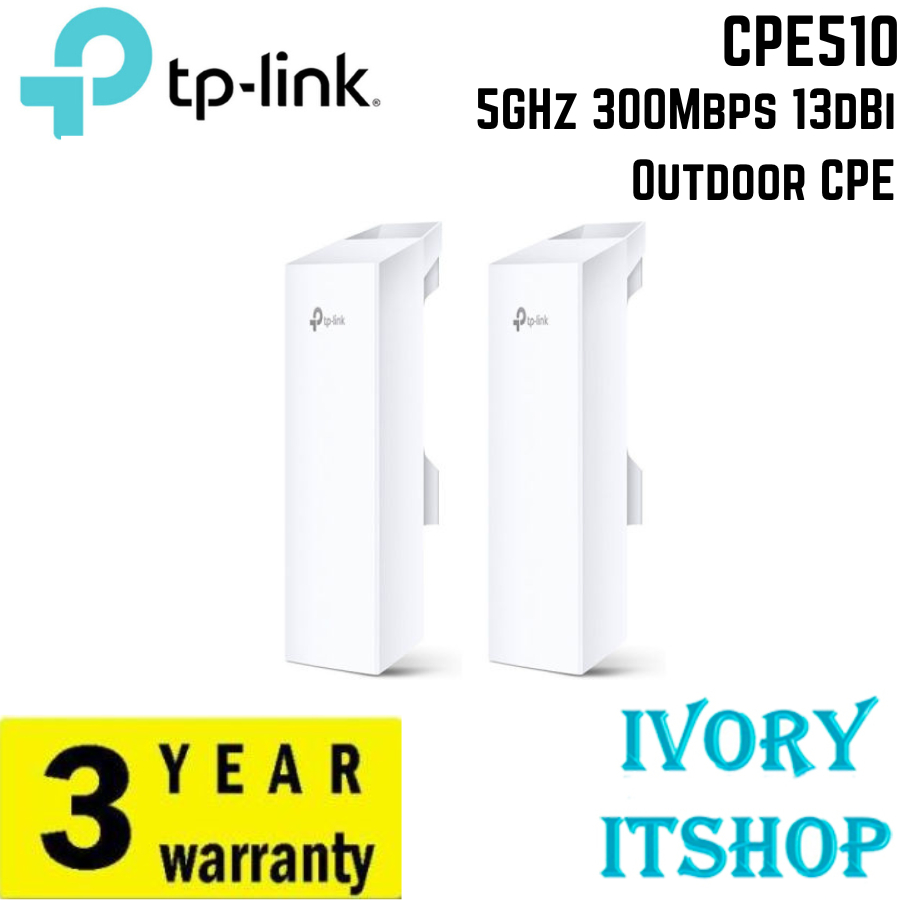 แพ็ค 2 ตัว TP-LINK CPE510 5GHz 300Mbps 13dBi Outdoor CPE