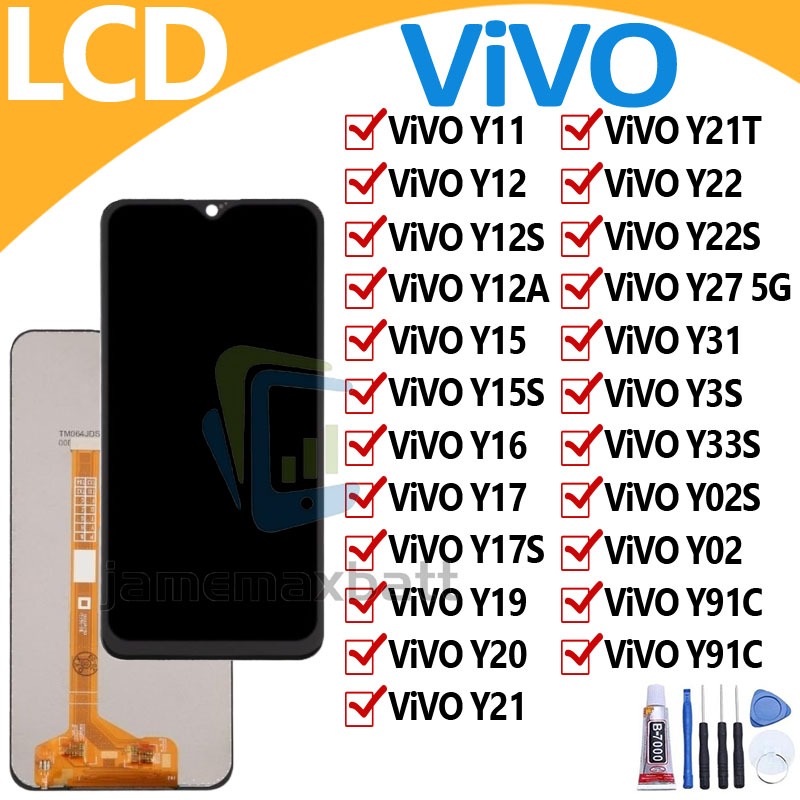 หน้าจอ LCD วีโว่ vivo Y11,Y12,Y12S,Y15,Y15S,Y16,Y17,Y17S,Y19,Y20,Y21,Y21T,Y22,Y22S,Y27,Y31,Y3S,Y33S,Y02,Y02S,Y91C,V5,…