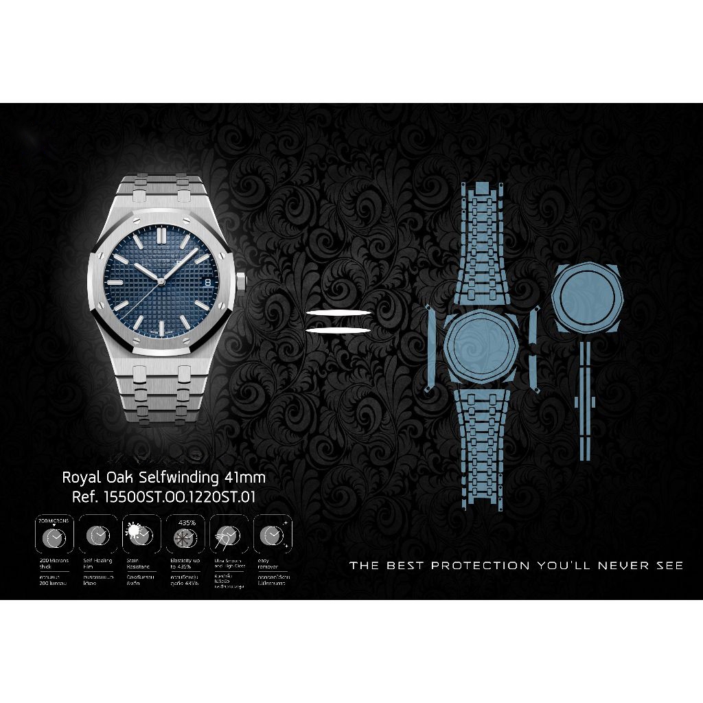 ฟิล์มกันรอยนาฬิกา Watch Protection Film A.P. Royal Oak Selfwinding 41mm Ref.15500ST.00.1220ST.01