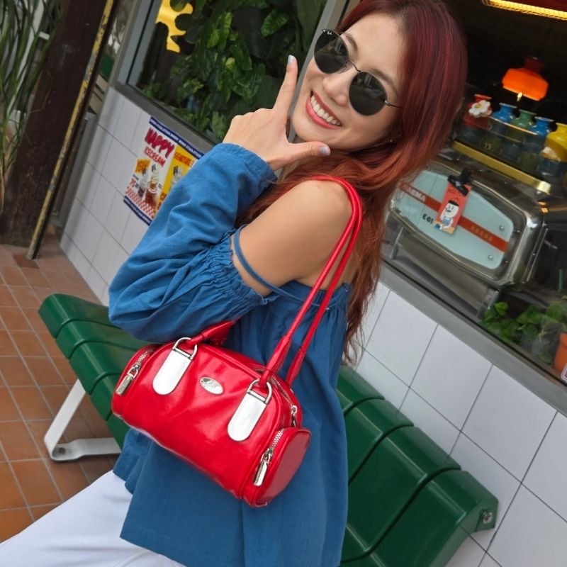 [💥ลดหนัก หมดแล้วหมดเลย กดด่วนงับ!!!] Crab Brand - รุ่น FEBBIE กระเป๋าสะพายไหล่ผู้หญิง วัสดุหนังVegan