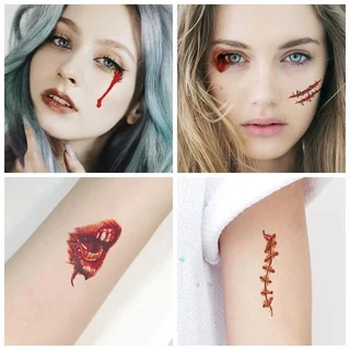 📍 Halloween📍 แทททู สติกเกอร์รอยสัก Tattoo เทศกาลฮาโลวีน ปาร์ตี้ แทททูเด็ก ลายไม่ซ้ำ💕🇹🇭ร้านคนไทย🇹🇭
